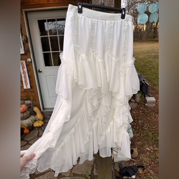 NWT ANTHROPOLOGIE KAVITA BHARTIA Ruffle Maxi Skirt - Picture 5 of 7
